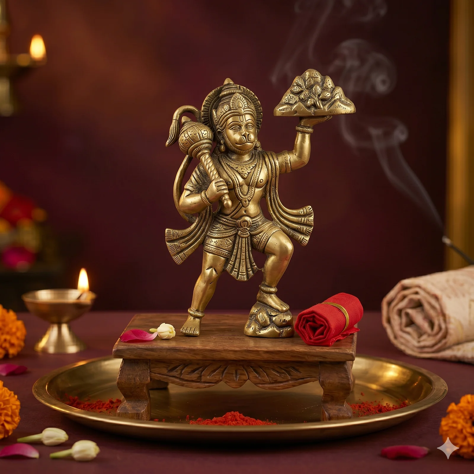 Brass Hanuman Murti — Sanjeevani — image 1