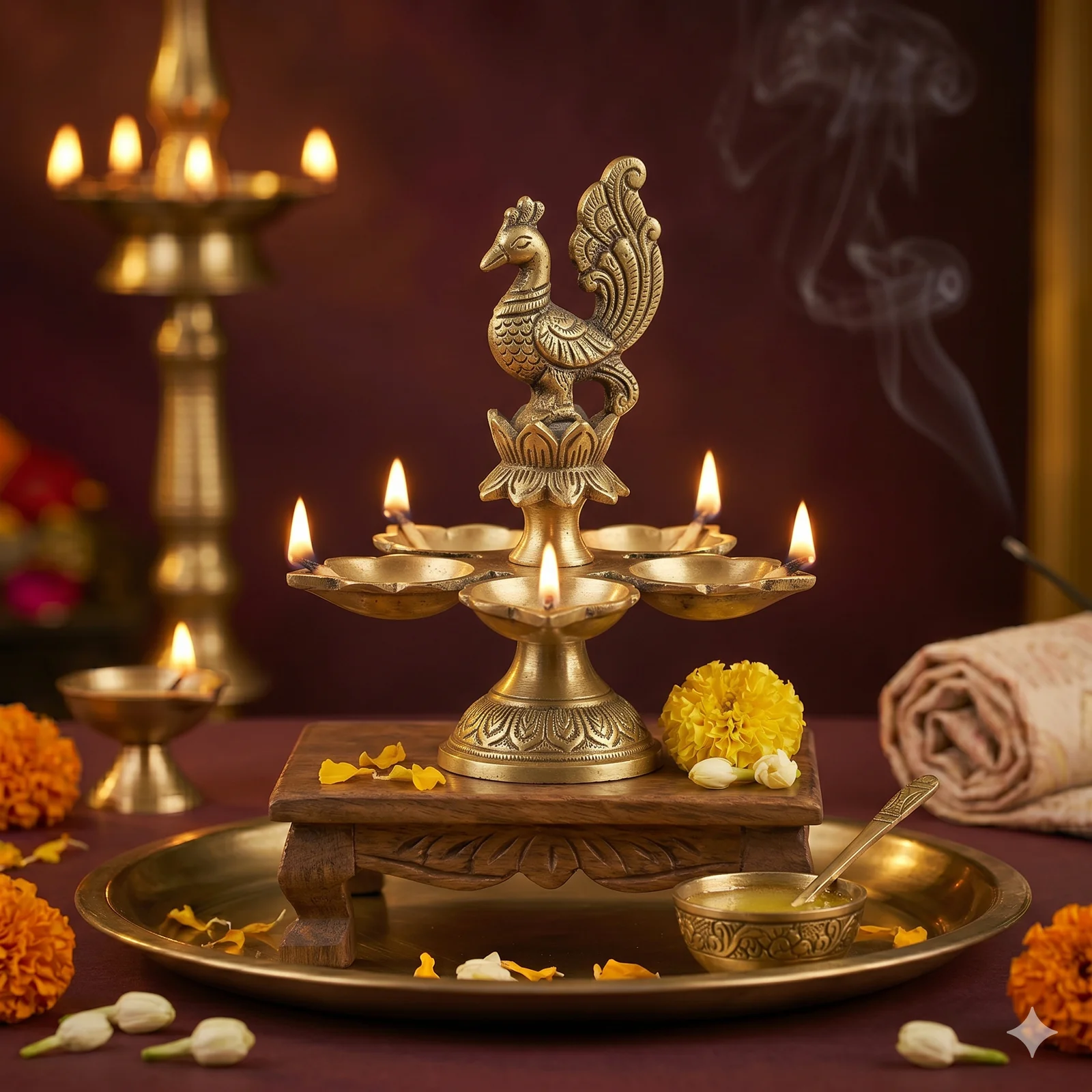 Panchmukhi Aarti Diya — 5 Wick — image 1