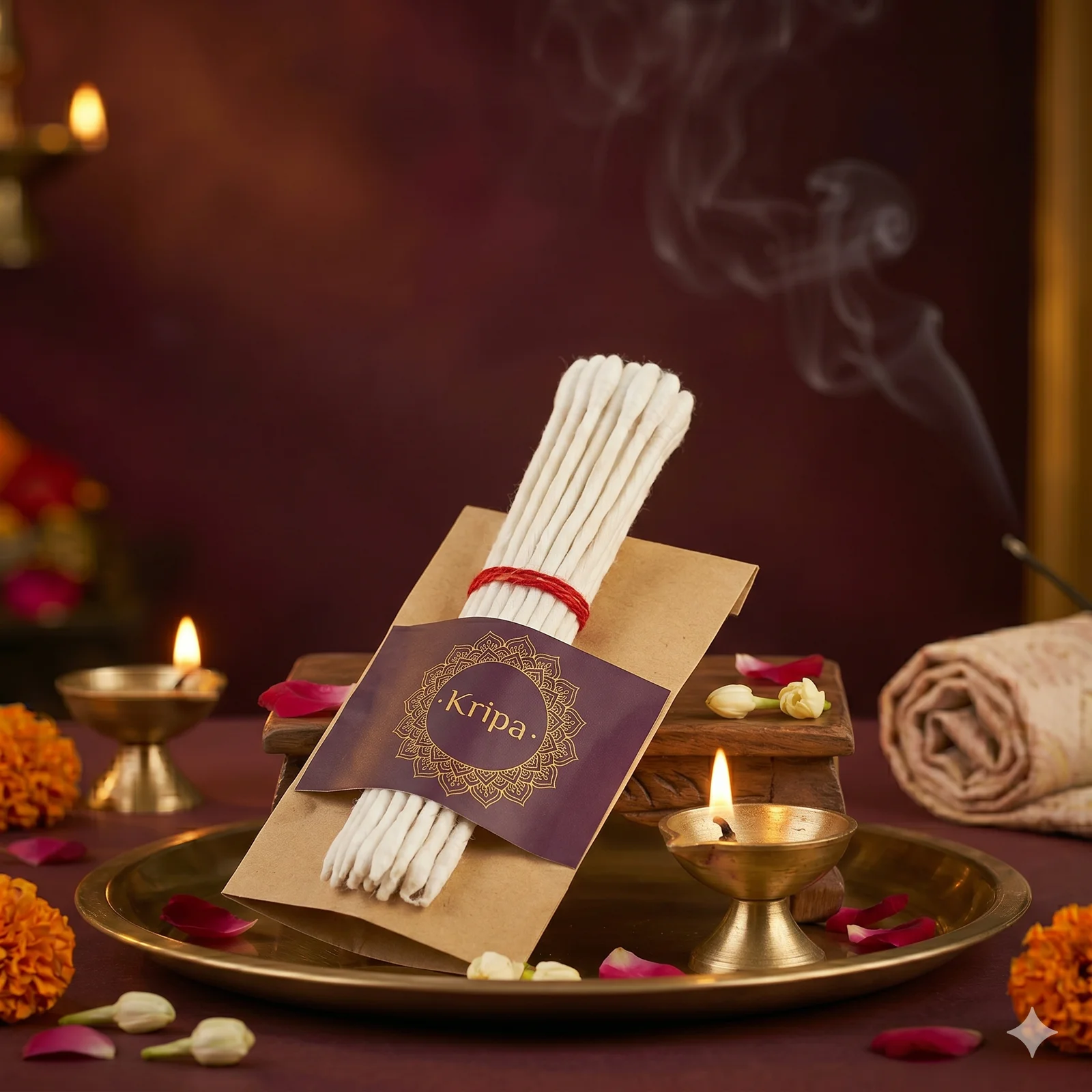 Cotton Diya Wicks — Long Batti — image 1